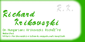 richard krikovszki business card